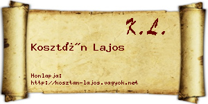 Kosztán Lajos névjegykártya